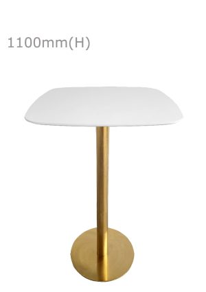 cooper high table gold & squarish top white