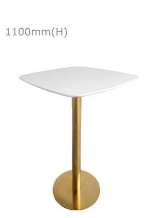 cooper high table gold & squarish top white