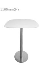 Cooper High Table - Silver & Squarish Top - White