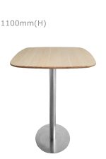 Cooper High Table - Silver & Squarish Top - Wood