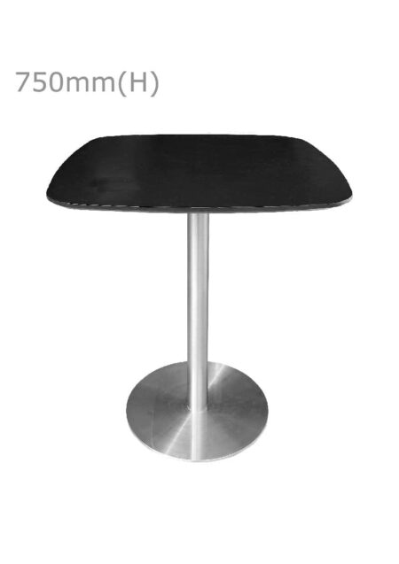 VALO MEETING TABLE - SILVER & SQUARISH TOP - BLACK (TB27 - S - SB)