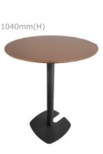 Fin Bar Table - Black & Round Top - Copper Gold