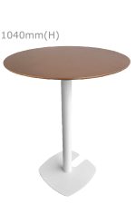 Fin Bar Table - White & Round Top - Copper Gold