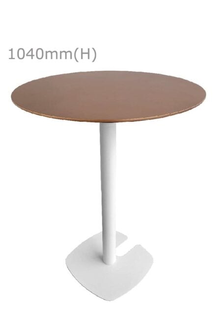 Fin™ Bar Table - White & Round Top - Copper Gold