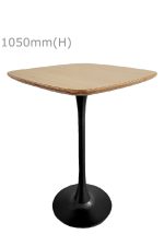 Tulip Bar Table - Black & Squarish Top - Wood