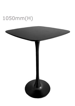 Tulip Bar Table & Squarish Top - Black