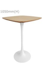 Tulip Bar Table - White & Squarish Top - Wood