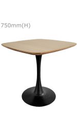 Tulip Table - Black & Squarish Top - Wood