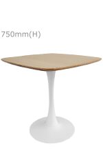 Tulip Table - White & Squarish Top - Wood