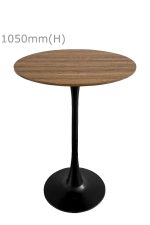 Tulip Bar Table - Black & Round Top – Wood