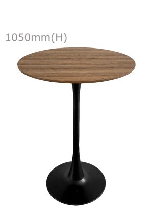 tulip bar table black & round top wood