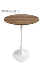 Tulip Bar Table - White & Round Top – Wood