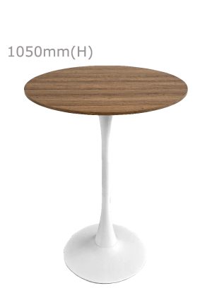 tulip bar table white & round top wood