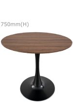 Tulip Table - Black & Round Top - Wood