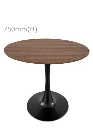 tulip table black & round top wood