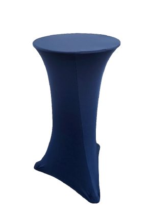 miura bar table with navy blue spandex