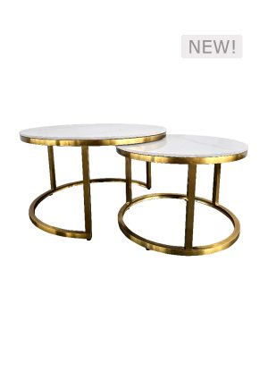 royale coffee table set marble white