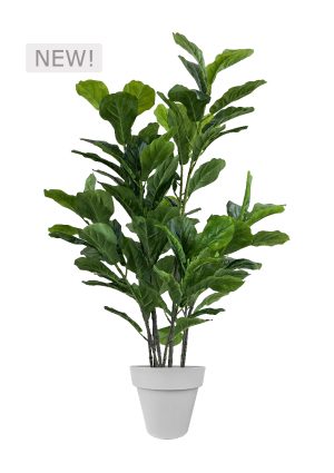 faux green fig 140cm in grey planter fl86 figc