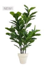 FAUX GREEN FIG 140CM IN OFF WHITE PLANTER (FL86 - FIGOW)