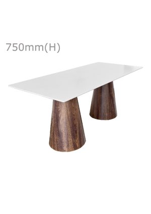 conic meeting table™ & long top white tb2 lw