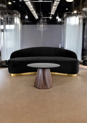 CT28 - RB CONIC COFFEE TABLE ROUND BLACK TOP ODIN LOUNGE SOFA - THREE SEATER BLACK SF7 - TB