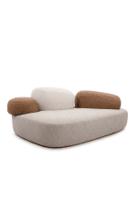 contemporary fabric 3 seater sofa pebble