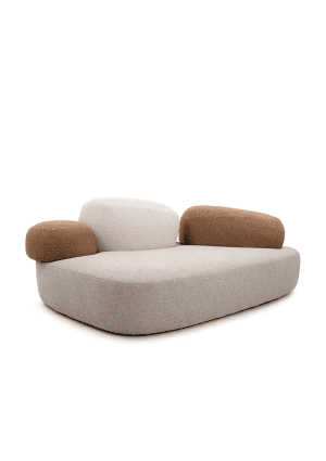 contemporary fabric 3 seater sofa pebble