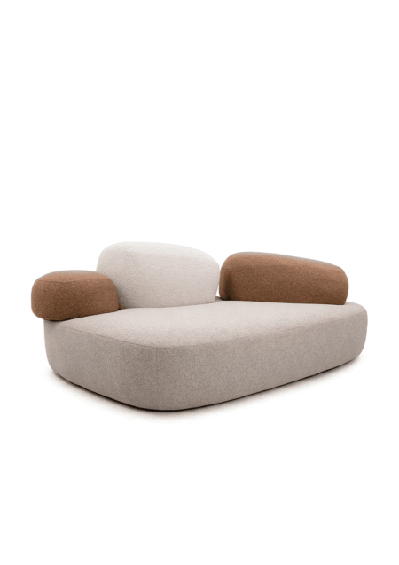 Contemporary Fabric 3 Seater Sofa PEBBLE