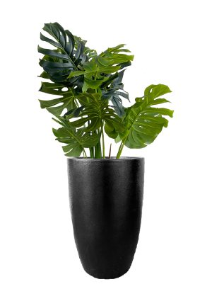 faux monstera tree 120cm in fibre large black fl83 monflb