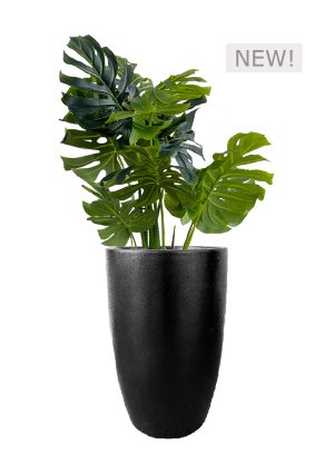 faux monstera tree 120cm in fibre large black fl83 monflb