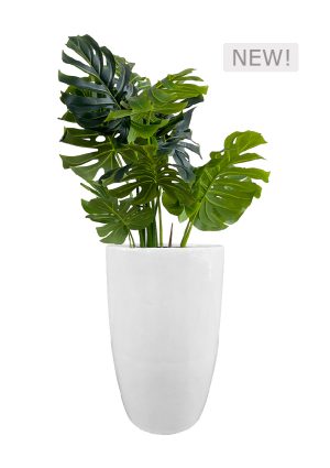 faux monstera tree in fibre large white overall 150cmh fl83 monflw