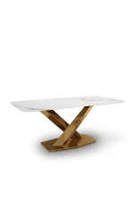 modern sintered stone dining table stratos gold