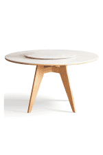 scandinavian sintered stone round dining table belly