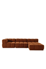 Scandinavian Teddy Fabric Modular L Shape Sectional Sofa CUBOID 3+L