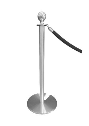 CLASSIC SILVER POLE WITH BLACK ROPE (AC7 - CSB)