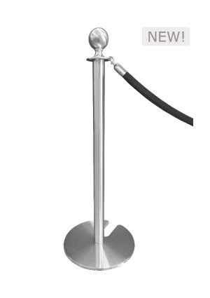 CLASSIC SILVER POLE WITH BLACK ROPE (AC7 - CSB)