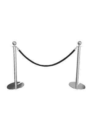 CLASSIC SILVER POLE WITH BLACK ROPE (AC7 - CSB)