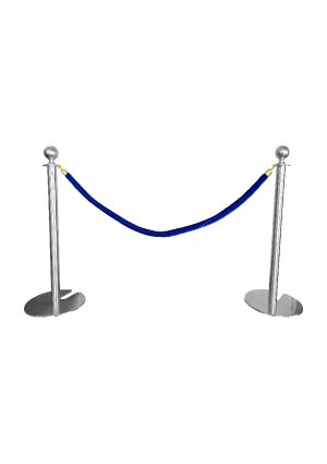 CLASSIC SILVER POLE WITH BLUE ROPE (AC7 - CSBL)