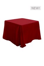 3FT SQUARE RED LINEN TABLE (TB11 - LR)