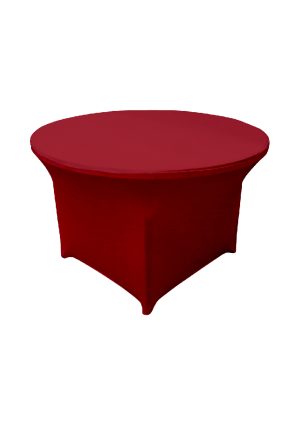 4FT ROUND RED SPANDEX TABLE (TB8 - SR)