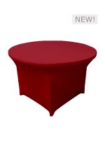 4FT ROUND RED SPANDEX TABLE (TB8 - SR)