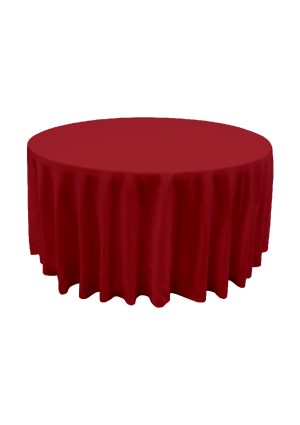 5FT ROUND RED LINEN TABLE (TB9 - LR)