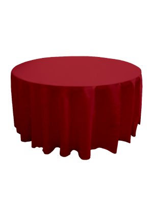 6FT ROUND RED LINEN TABLE (TB10 - LR)