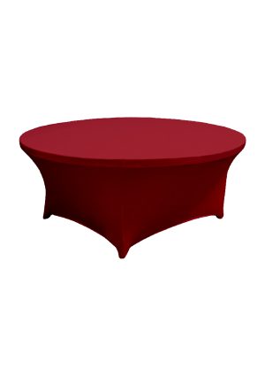 6FT ROUND RED SPANDEX TABLE (TB10 - SR)