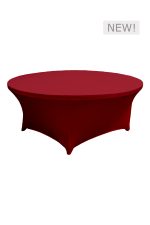 6FT ROUND RED SPANDEX TABLE (TB10 - SR)