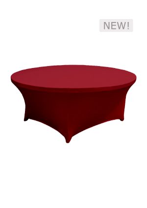 6FT ROUND RED SPANDEX TABLE (TB10 - SR)