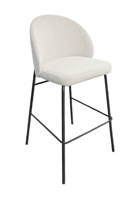 ALURA™ BARSTOOL - CHIFFON WHITE WITH BLACK LEGS (BS4 - BCW)