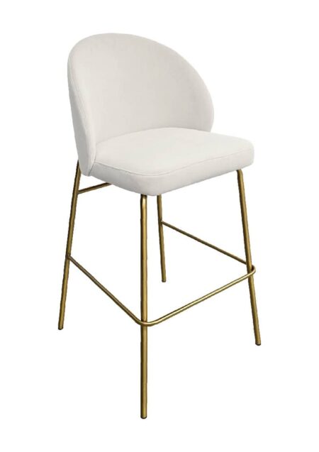 ALURA™ BARSTOOL - CHIFFON WHITE WITH GOLD LEGS (BS4 - GCW)