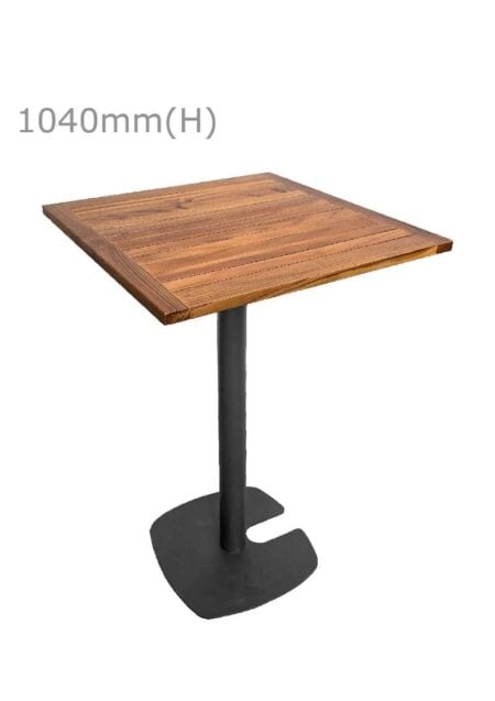 FIN™ BAR TABLE - BLACK & SQUARE TOP - TEAK WOOD (BT1 - B - STK)