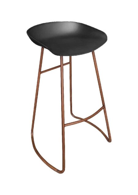 LEVO BARSTOOL - BLACK WITH WOOD LEGS (BS16 - BBR)